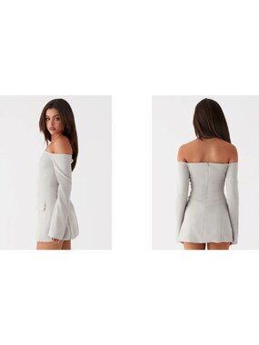 Peppermayo Exclusive - Dominique Blazer Mini Dress - Grey Size 14 NWT